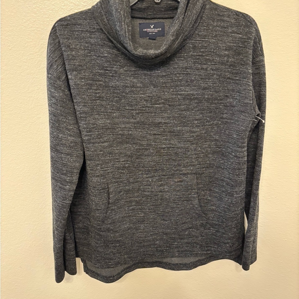 American Eagle Outfitters Charcoal Cowl Neck Sweater
